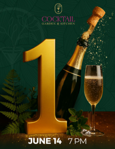 Cocktail Garden & Kitchen celebra seu primeiro ano com festa especial em Worcester