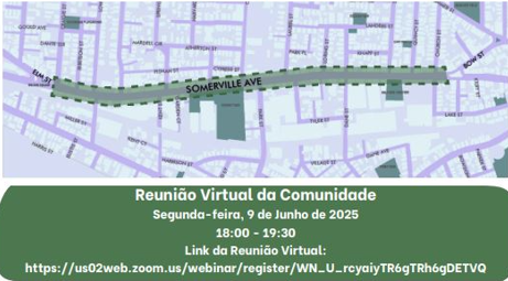 Prefeitura de Somerville convida comunidade para reunião sobre melhorias na Somerville Avenue