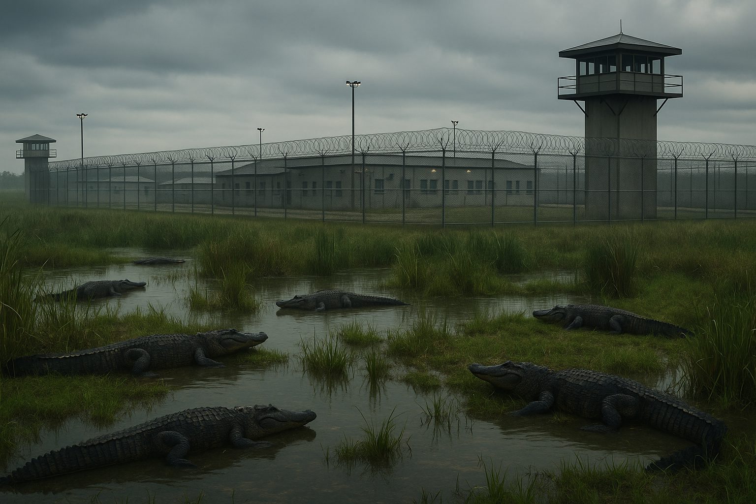 Flórida inicia construção de centro de detenção para imigrantes cercado por jacarés e cobras