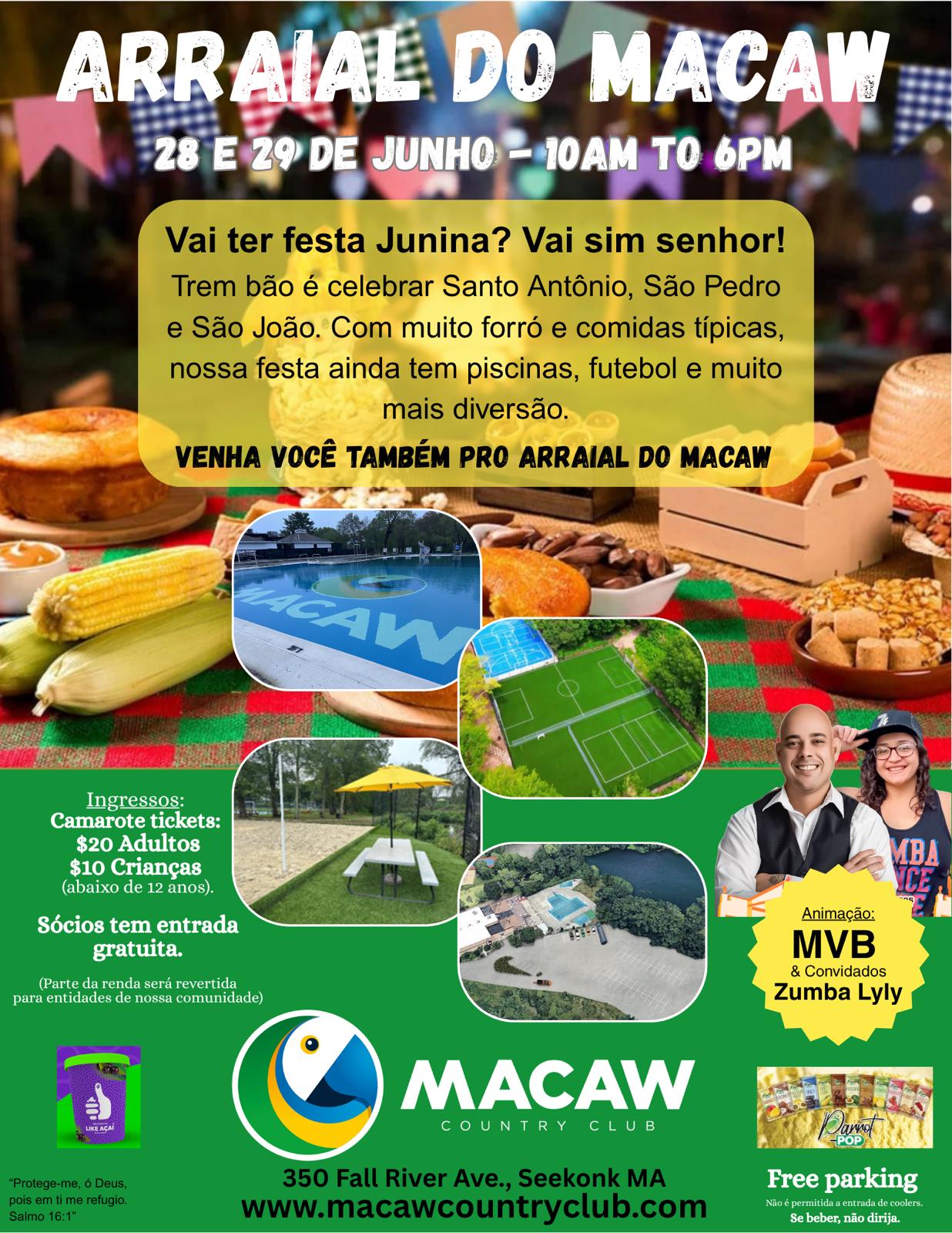 Macaw Country Club promove grande Arraial Junino nos dias 28 e 29 de junho