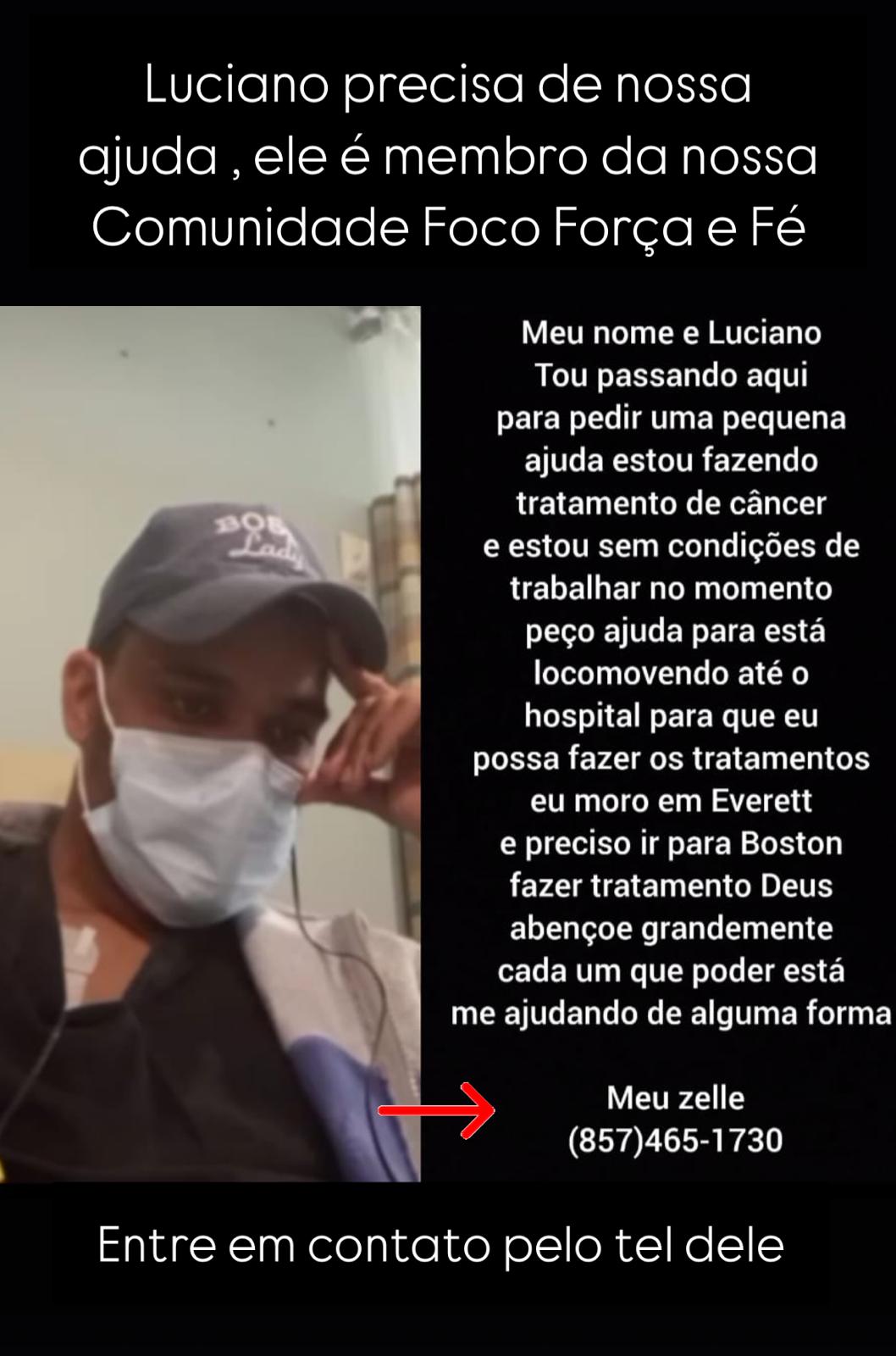 Comunidade “Foco, Força e Fé” se mobiliza para ajudar brasileiro com câncer colorretal em Massachusetts