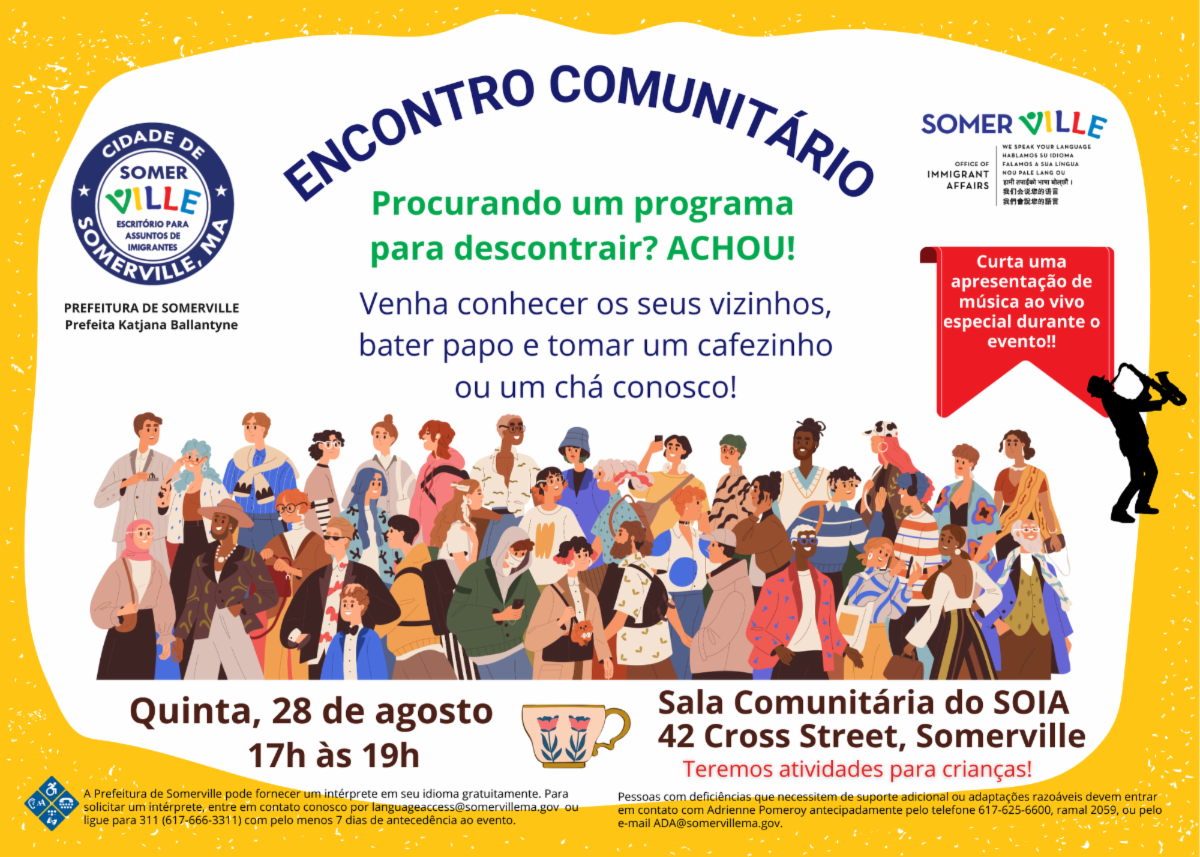 SOIA promove Encontro Comunitário no dia 28 de agosto em Somerville