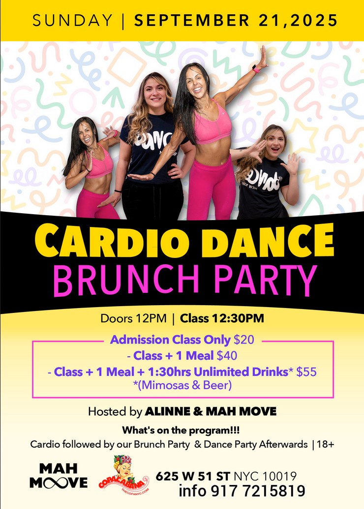 Cardio Dance Brunch Party agita Nova York no dia 21 de setembro