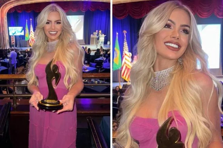 Thalita Zampirolli é homenageada no Notable Brazilian Awards em Nova York e usa joia de R$ 1 milhão