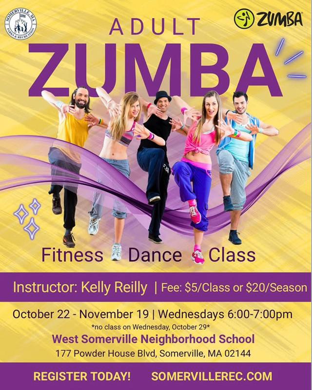 Departamento de Parques e Recreação de Somerville oferece aulas de Zumba para adultos