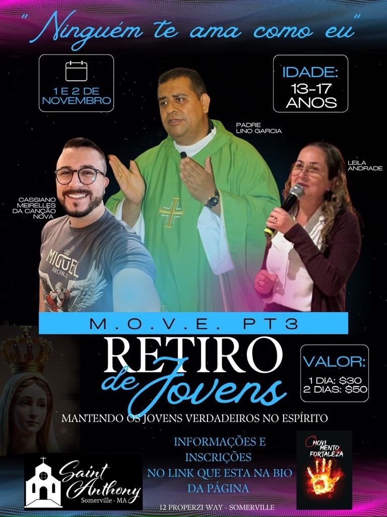 Retiro de Jovens “M.O.V.E. PT3” acontece em novembro em Somerville com o tema “Ninguém te ama como eu”