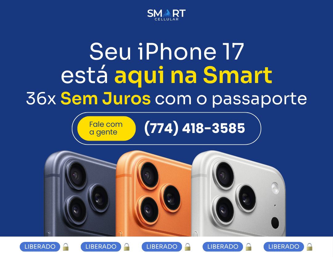 iPhone 17 já está disponível na Smart Celular com parcelamento facilitado