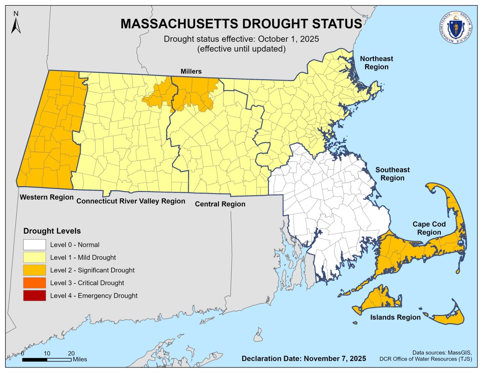 Condições de seca retornam ao normal em parte de Massachusetts, mas autoridades alertam para uso consciente da água