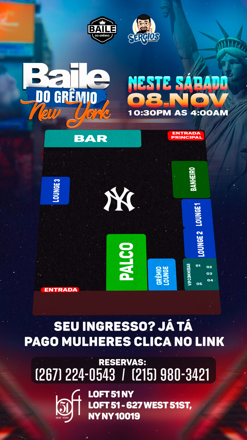 Baile do Grêmio agita Nova York neste sábado com festa brasileira no Loft 51