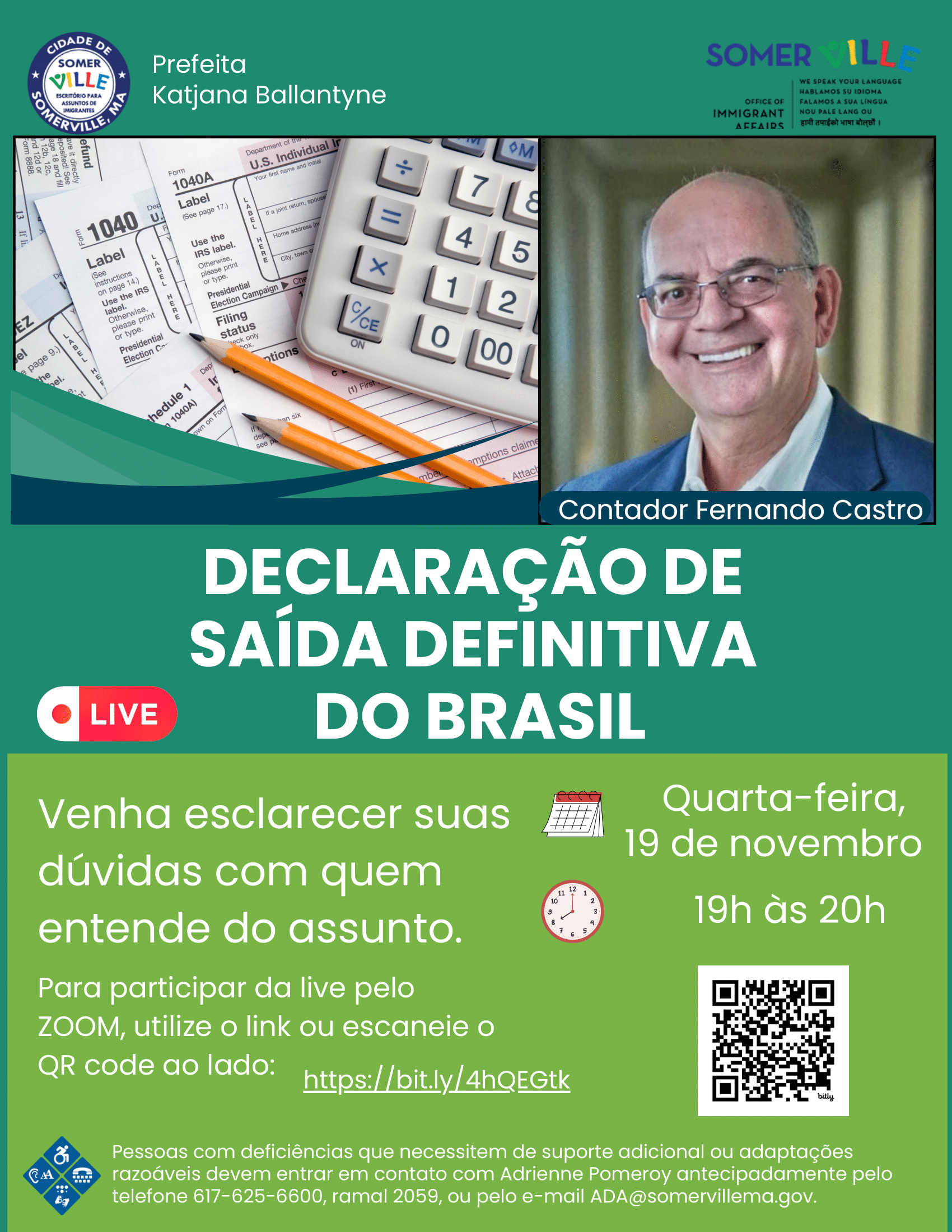 Somerville promove live informativa sobre Declaração de Saída Definitiva do Brasil