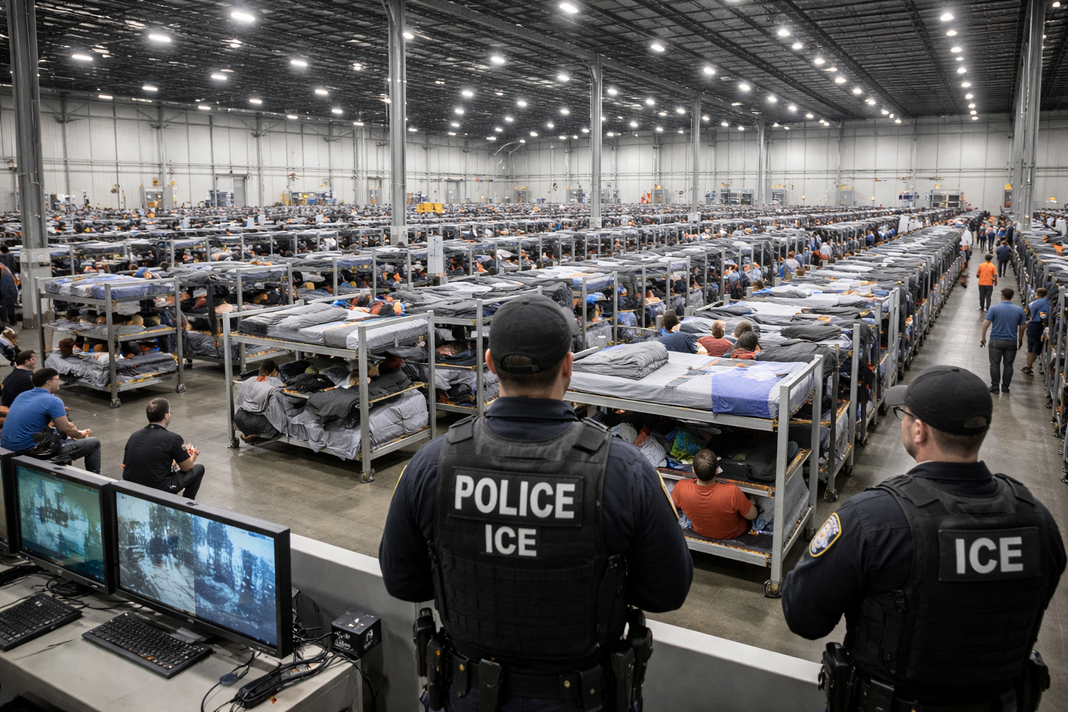 Documentos do ICE revelam plano para deter até 80 mil imigrantes em armazéns nos EUA