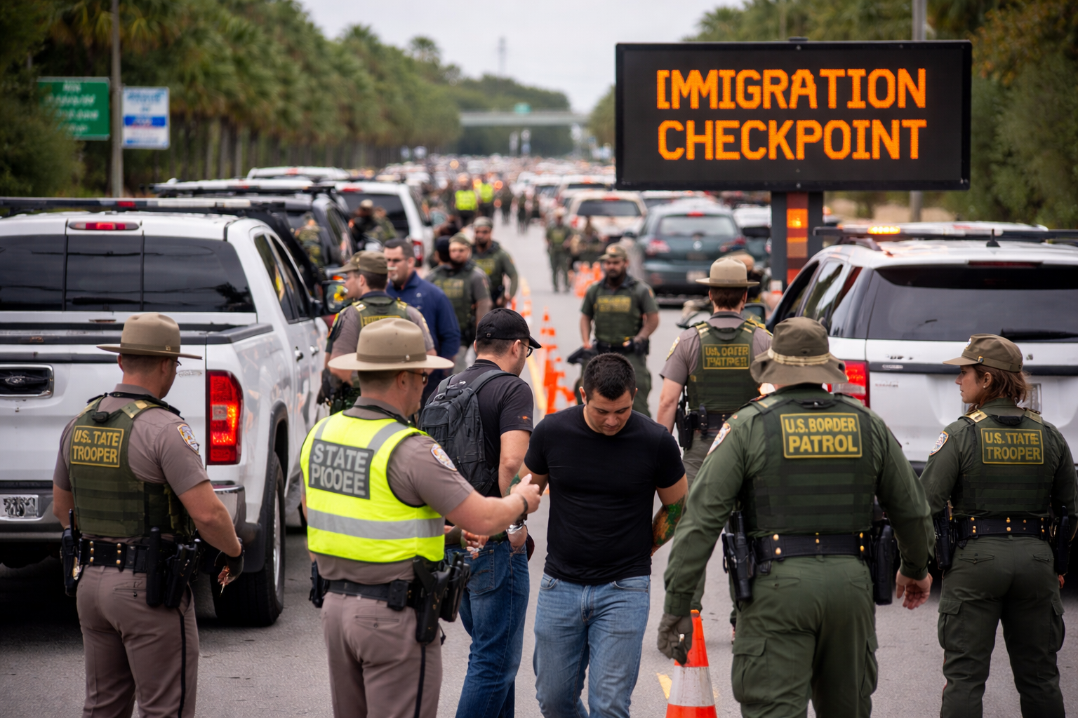 Autoridades da Flórida afirmam que mais de 10 mil imigrantes indocumentados foram detidos em operação com bloqueios rodoviários