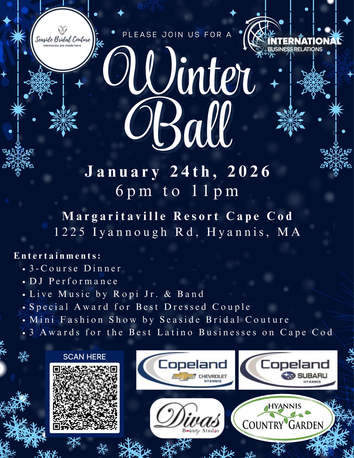 Cape Cod recebe seu primeiro Winter Ball com celebração ao empreendedorismo latino