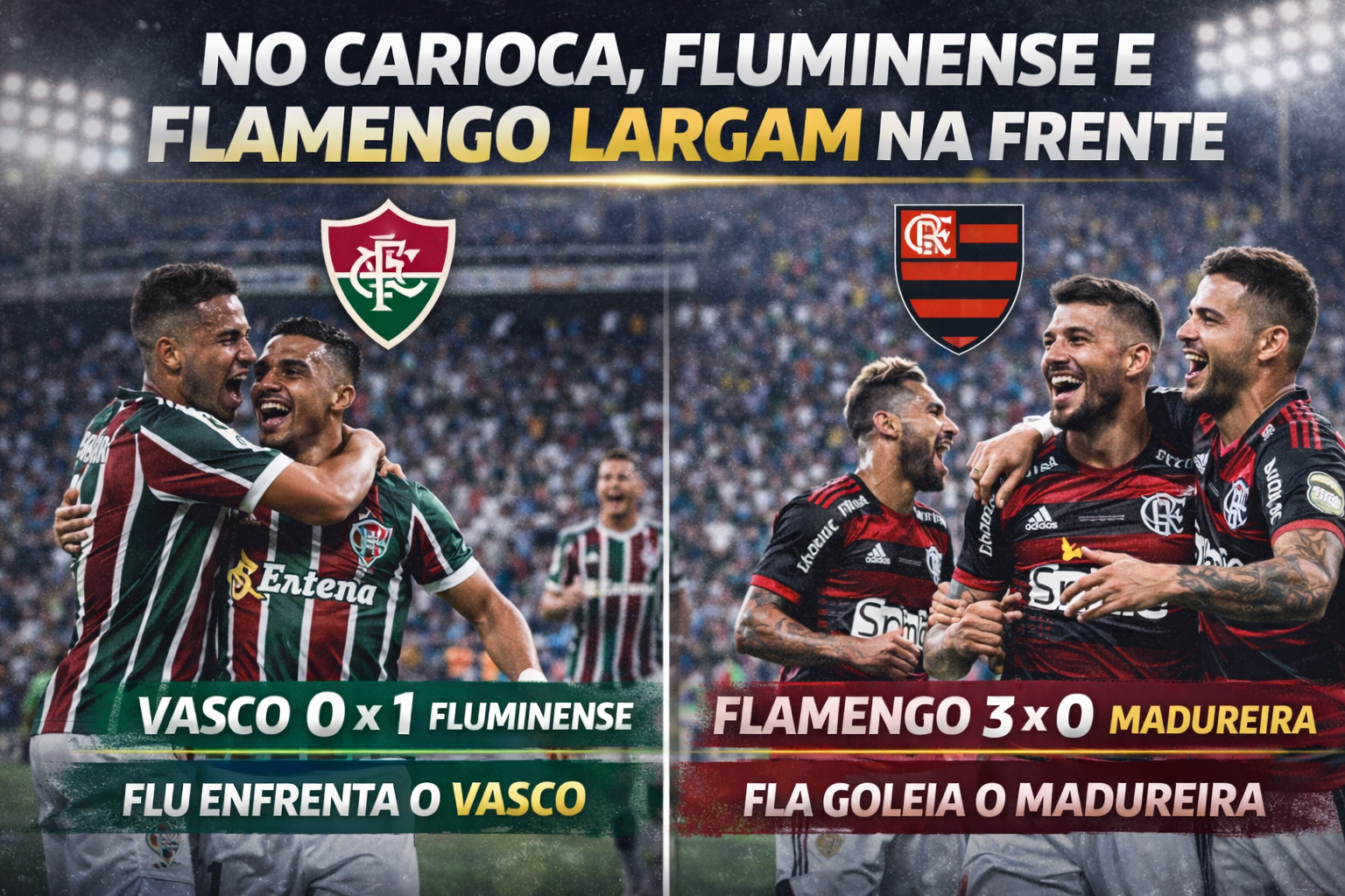 No Carioca, Fluminense e Flamengo largam na frente
