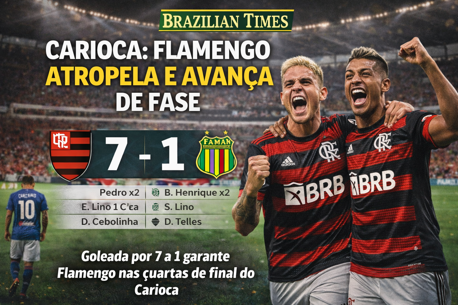 Carioca: Flamengo atropela e avança de Fase