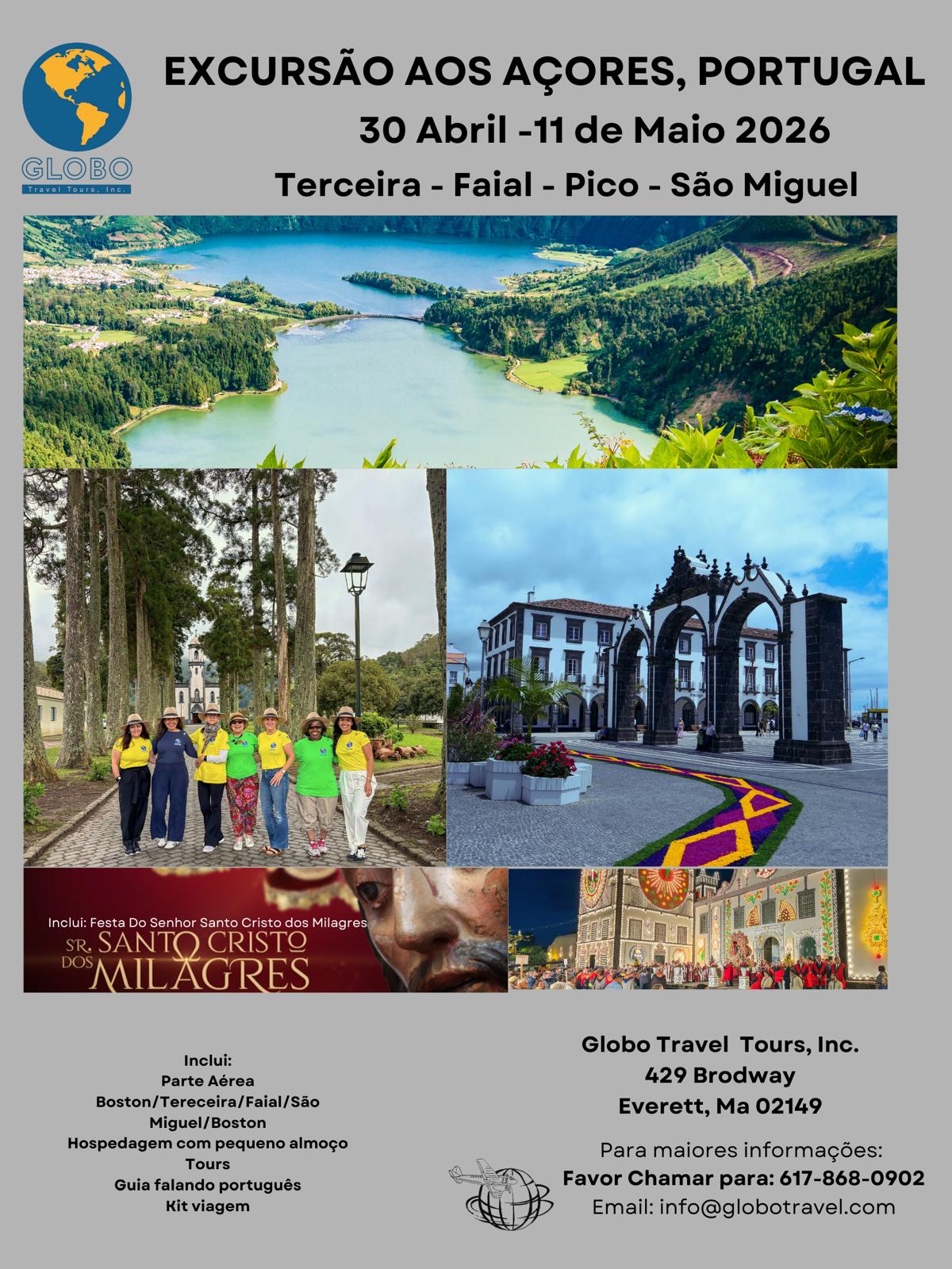 Globo Travel anuncia excursão especial aos Açores em 2026