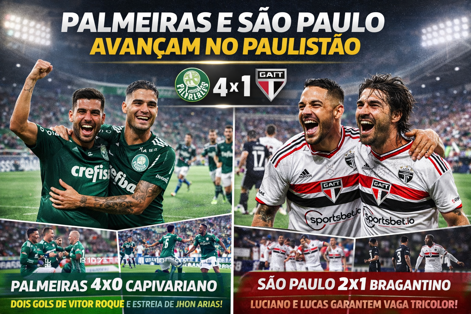 Palmeiras e São Paulo avançam no Paulistão