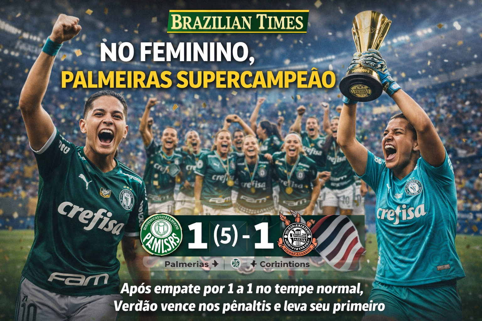 No Feminino: Palmeiras SUPERCAMPEÃO