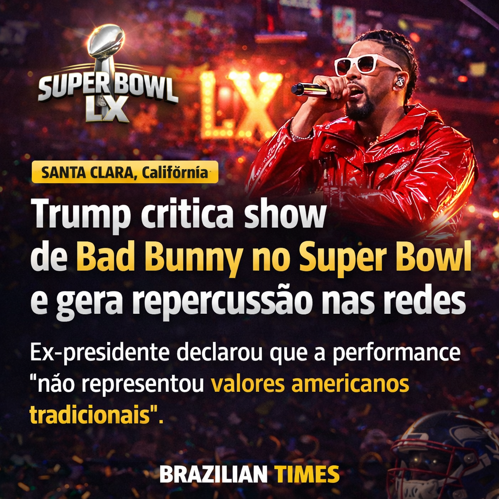 Trump critica show de Bad Bunny no Super Bowl e gera repercussão nas redes