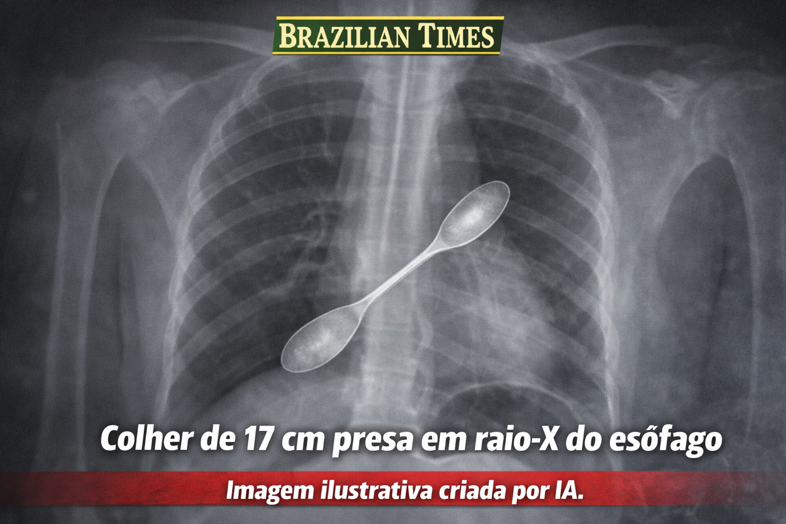 Mulher engole colher de 17 cm após cão pular sobre ela