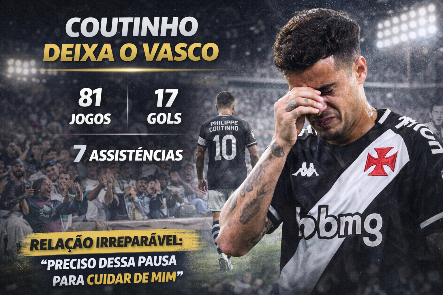 Coutinho deixa o Vasco: exaustão mental é o principal motivo