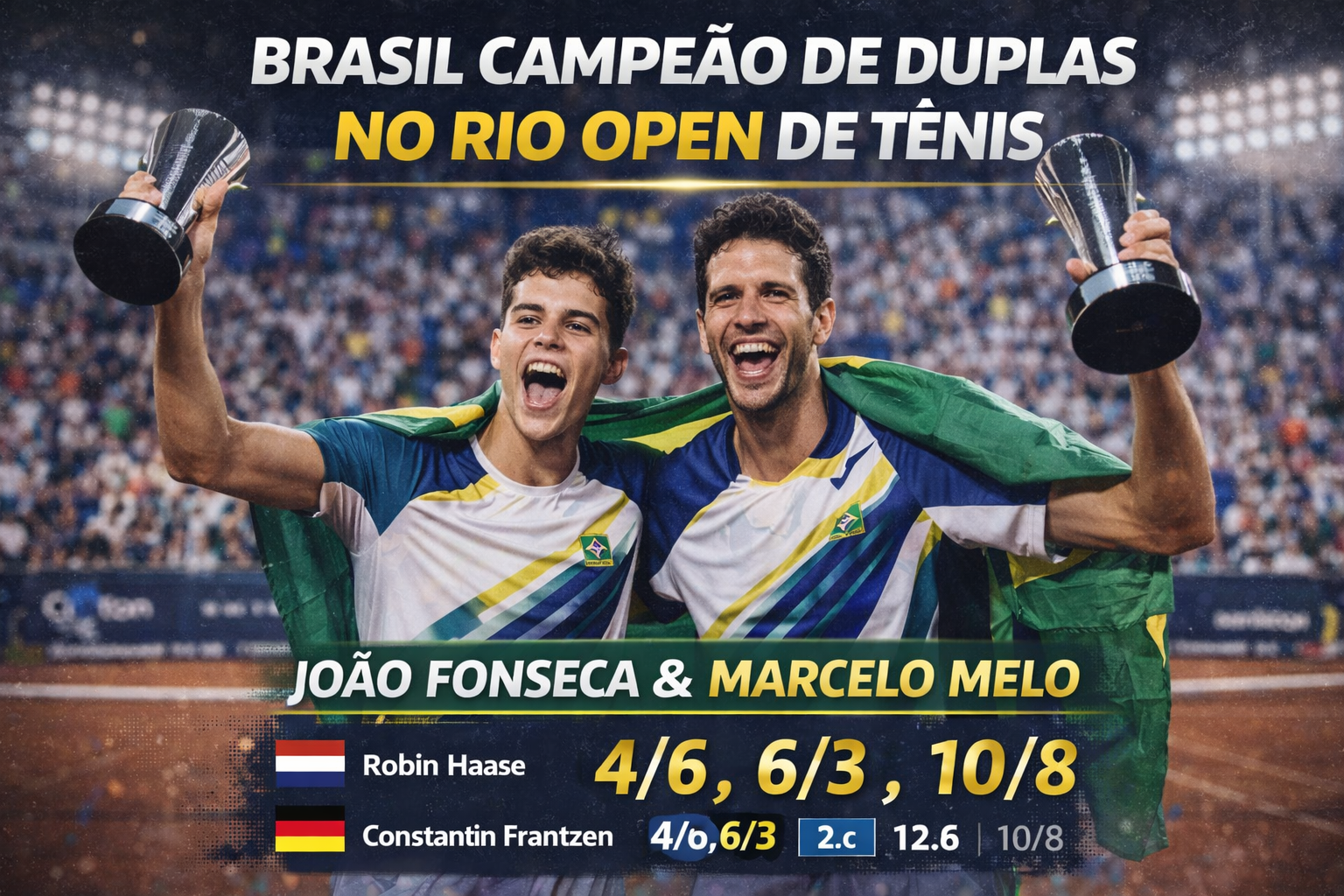 Brasil campeão de duplas no Rio Open de Tênis