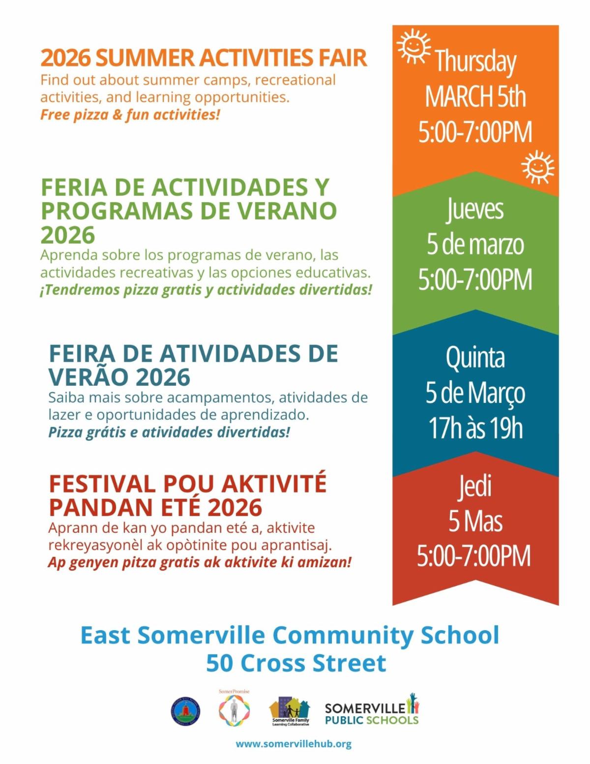 Feira de Atividades em Somerville apresenta opções para as férias de verão