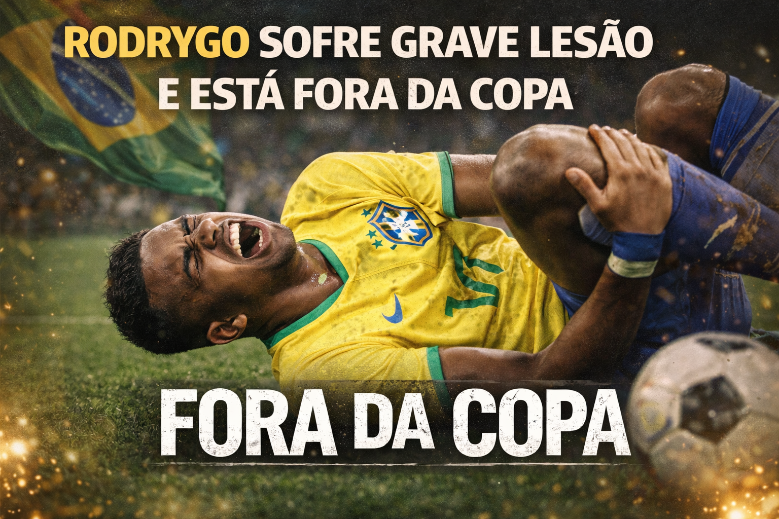 Rodrygo sofre grave lesão e está fora da Copa