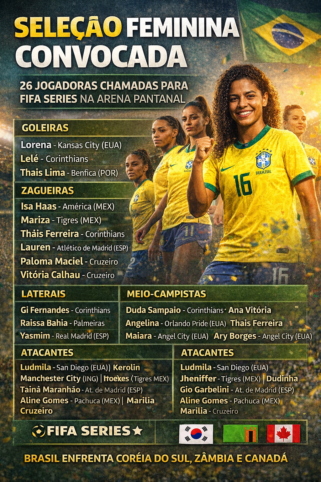 Seleção feminina convocada