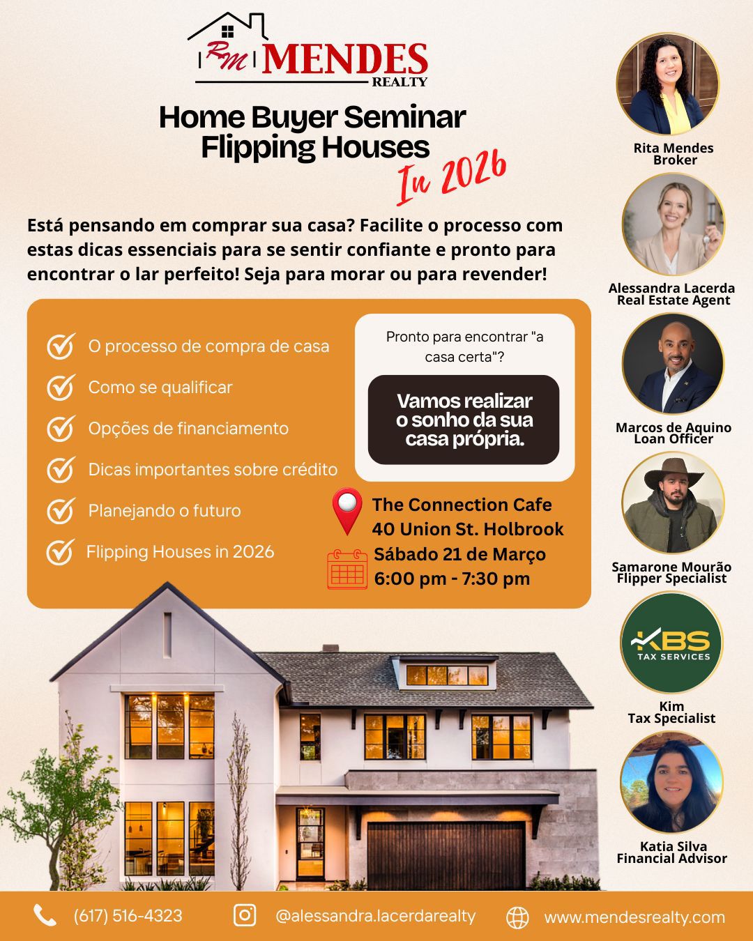 Seminário gratuito em Massachusetts orienta brasileiros sobre compra, venda e “flipping” de imóveis