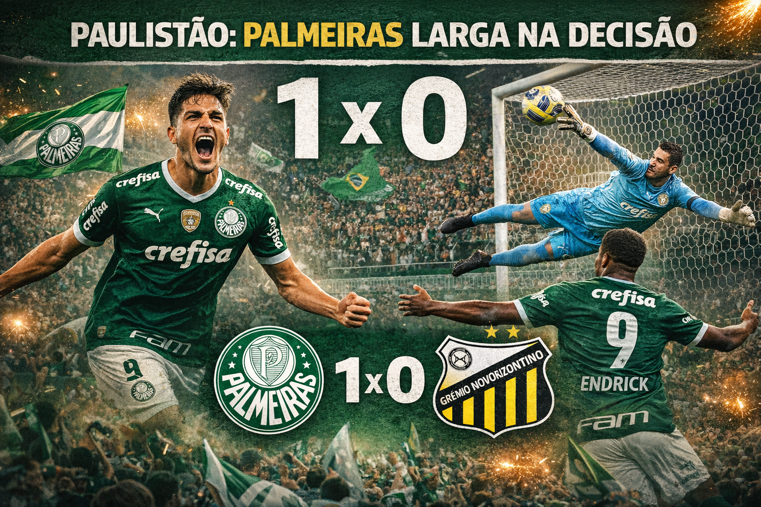 Paulistão: Palmeiras larga na frente na decisão