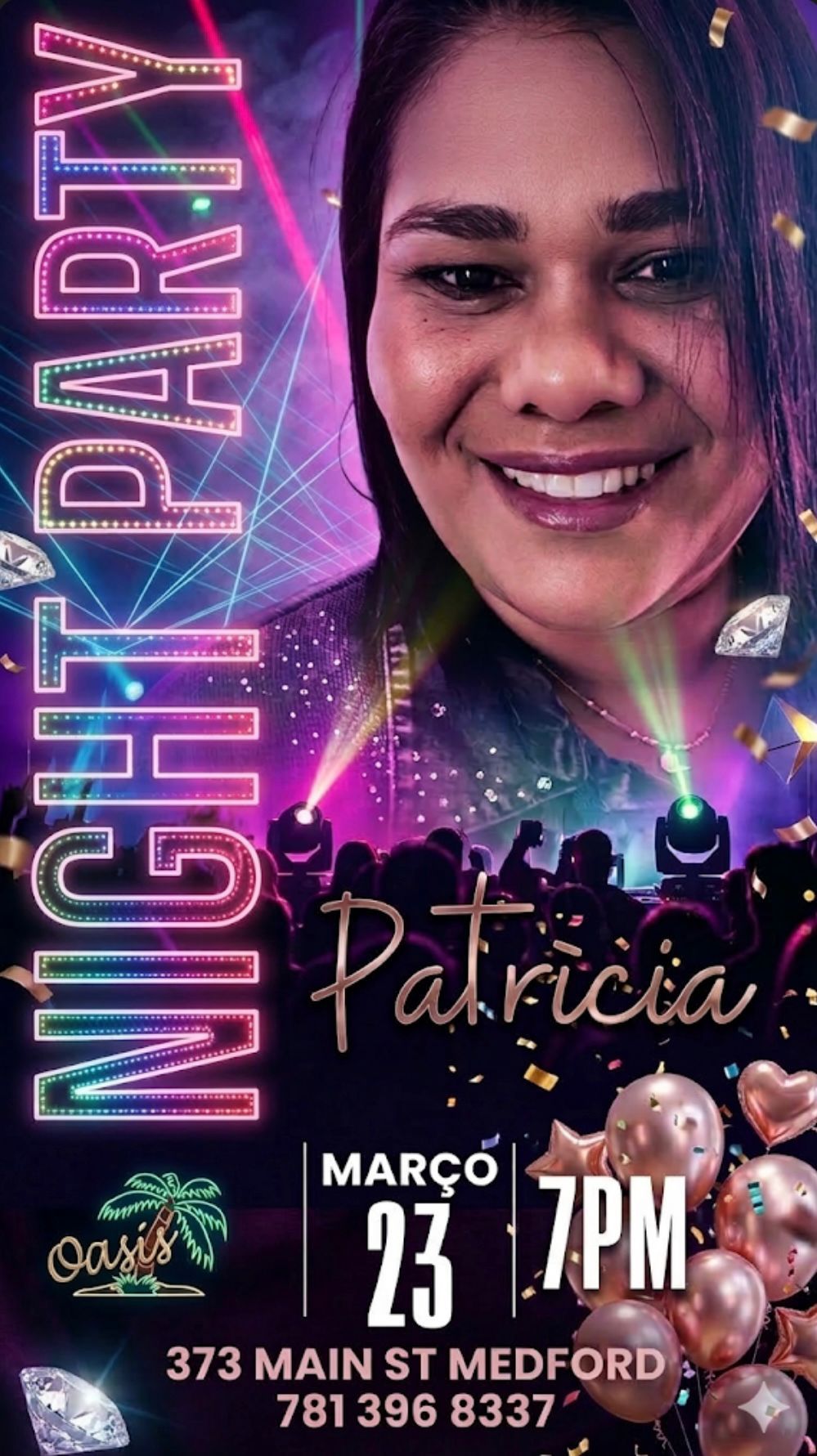 Patricia Silva celebra noite especial de aniversário no Oasis em Medford
