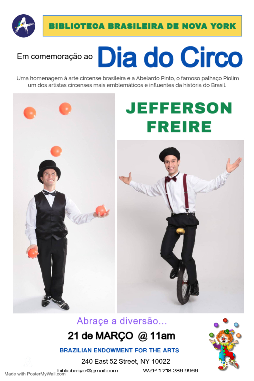 Sábado é dia de circo na Biblioteca Brasileira de Nova York
