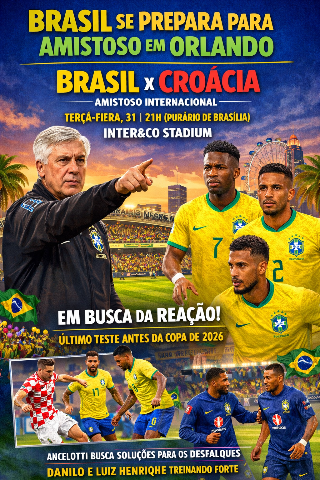 Brasil se prepara para amistoso em Orlando