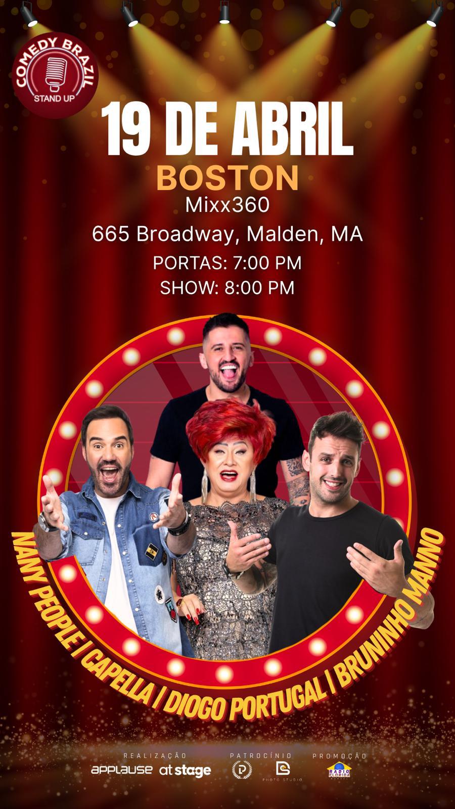 Comedy Brasil Stand-Up chega a Boston com elenco de peso e promete noite histórica de humor