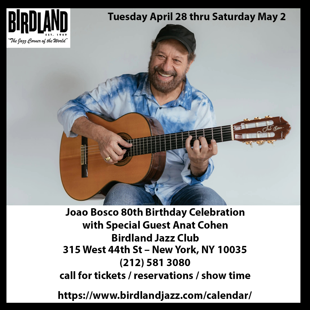 João Bosco celebra 80 anos com turnê histórica nos EUA e shows especiais em Nova York
