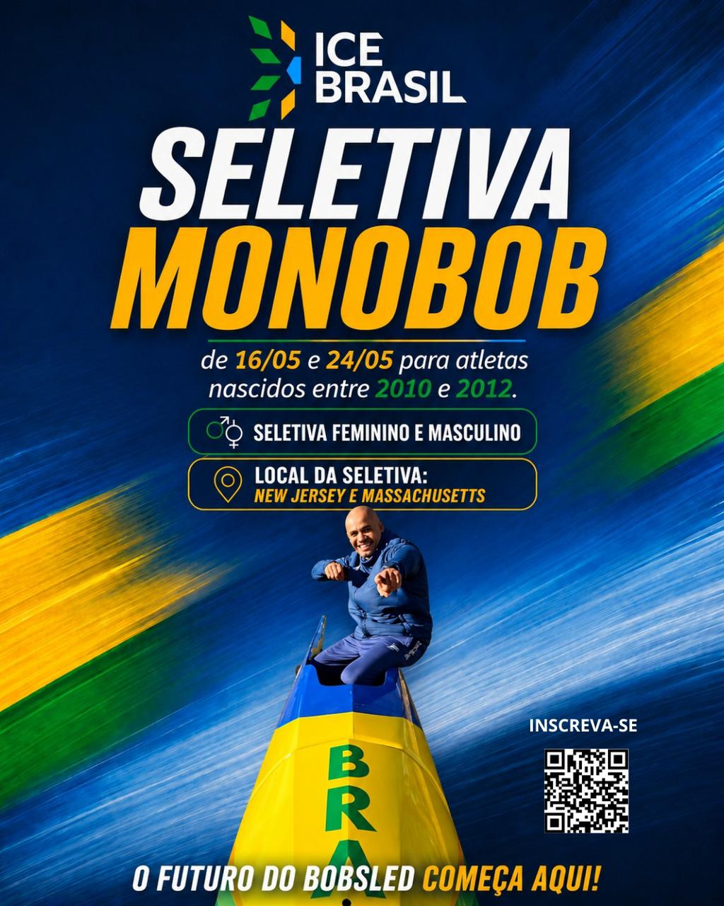 SELETIVA MONOBOB: Oportunidade para jovens brasileiros que vivem nos Estados Unidos representarem o Brasil nas Olimpíadas