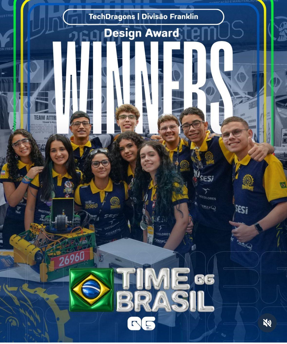 Equipe brasileira de robótica conquista prêmio histórico em campeonato mundial nos EUA