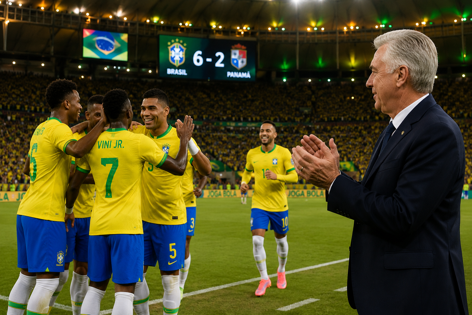 Goleada em amistoso anima Ancelotti
