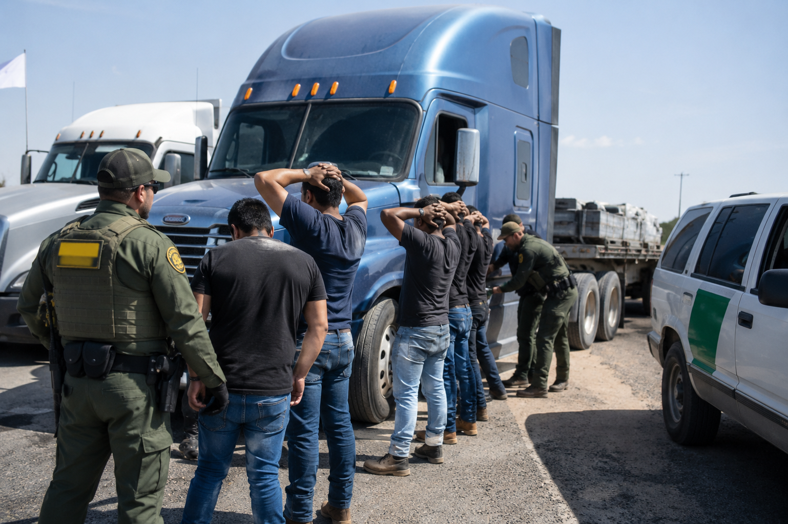 Operação da Patrulha de Fronteira prende 36 imigrantes sem status legal dirigindo caminhões no Arizona