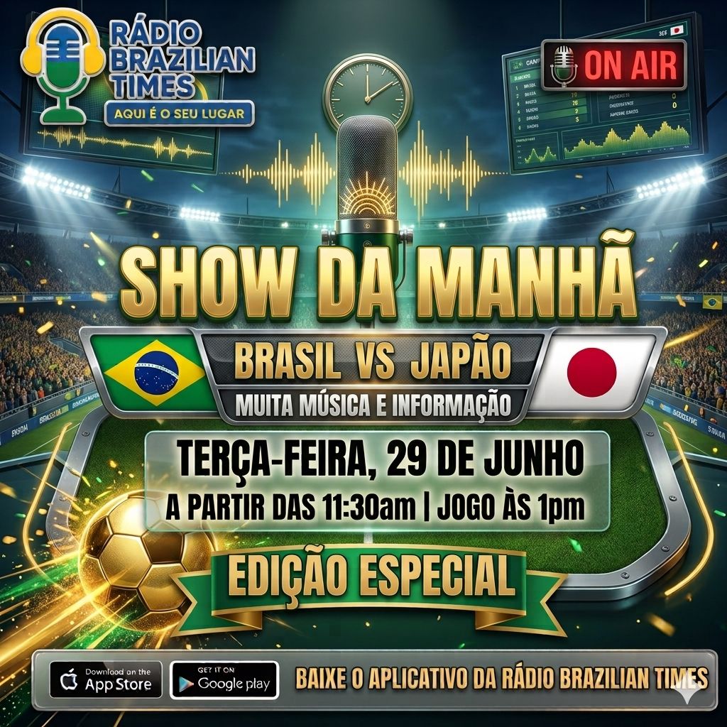 Rádio Brazilian Times prepara edição especial do Show da Manhã para Brasil x Japão