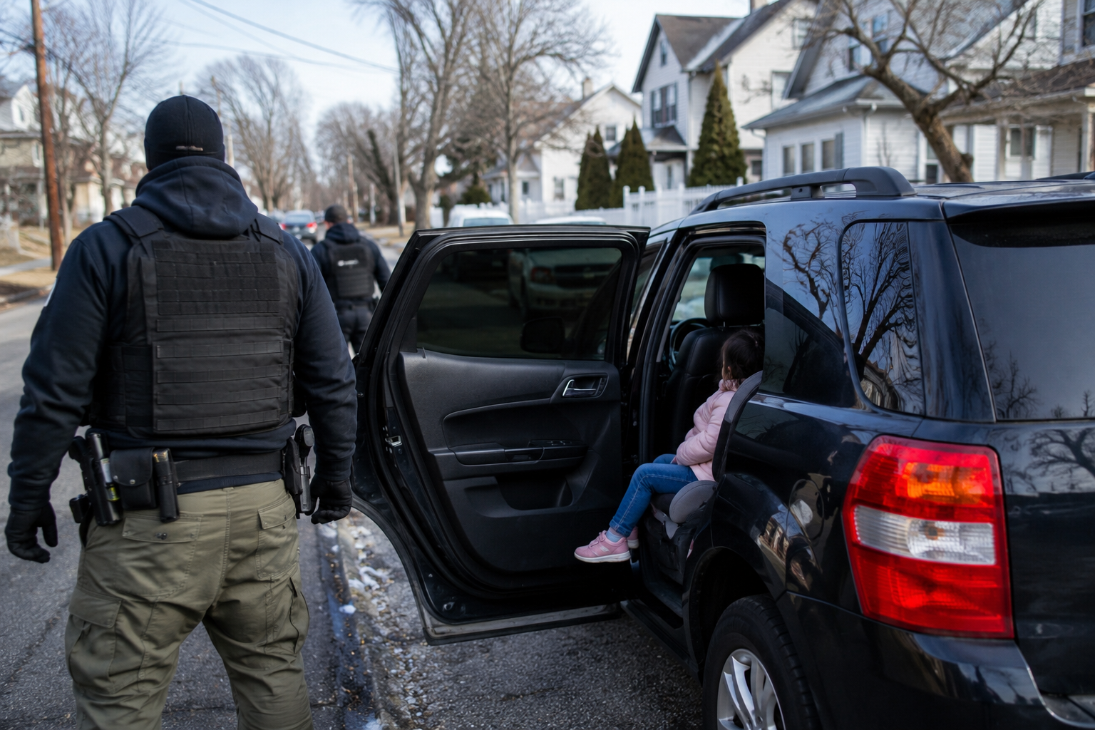 Operação do ICE em Danbury gera polêmica após agentes abandonarem criança em veículo