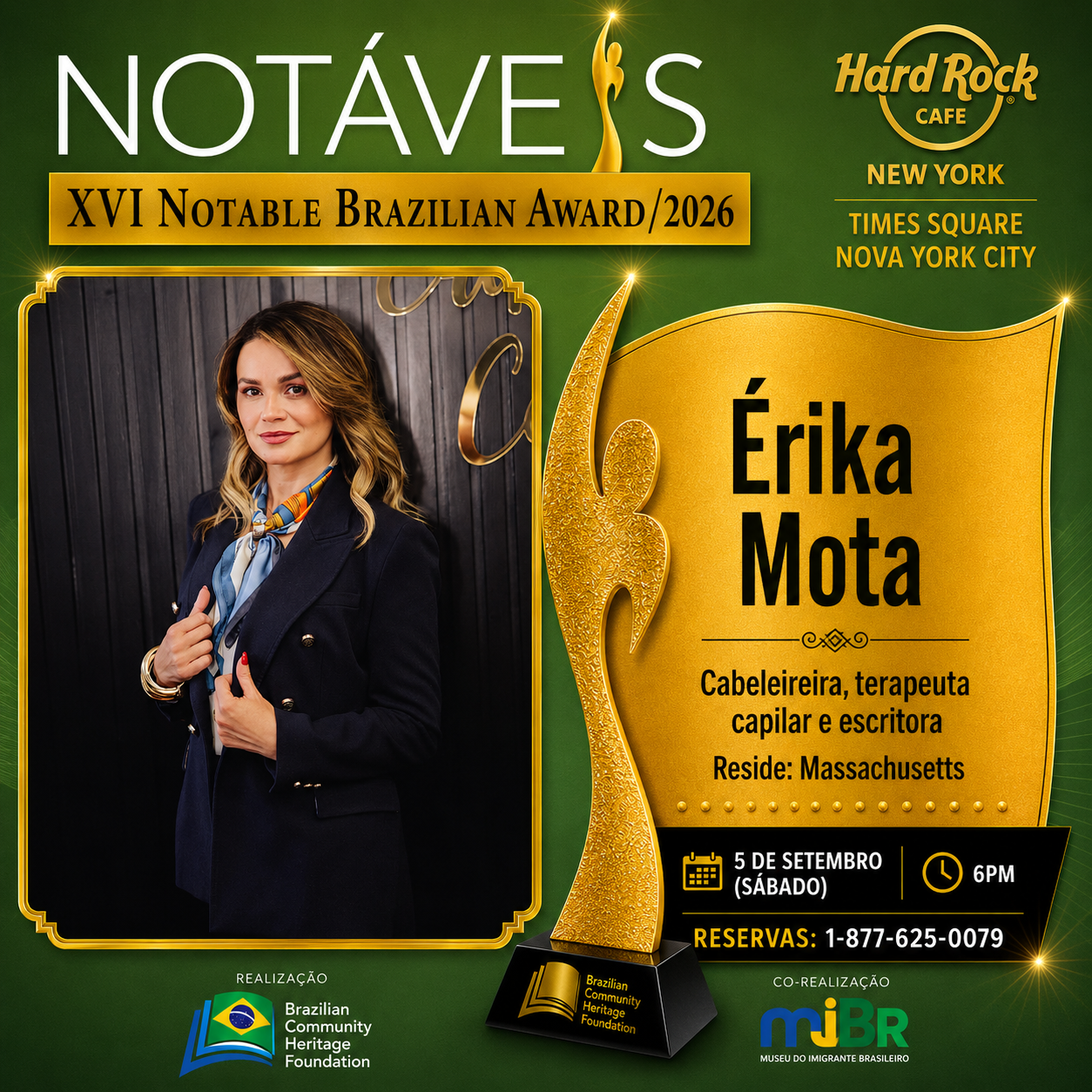Brasileiros serão homenageados no XVI International Notable Brazilian Award 2026, que acontece em Nova York