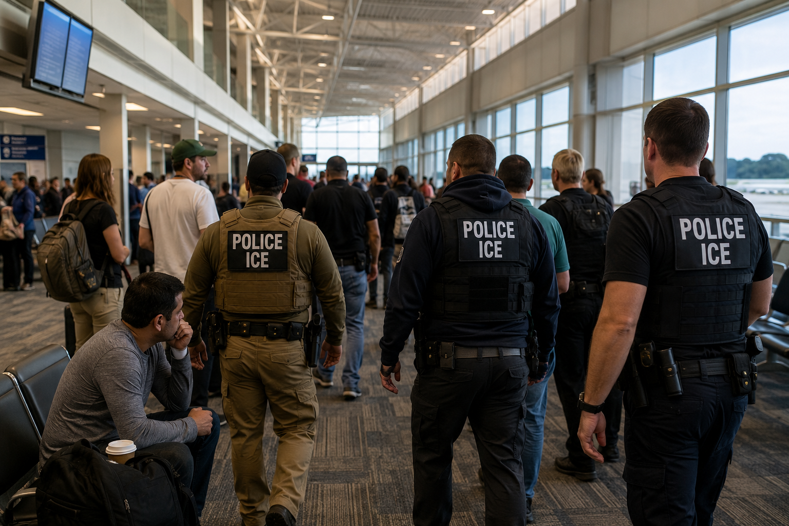 Agentes do ICE realizam operação no Aeroporto Internacional de Myrtle Beach e geram apreensão entre passageiros