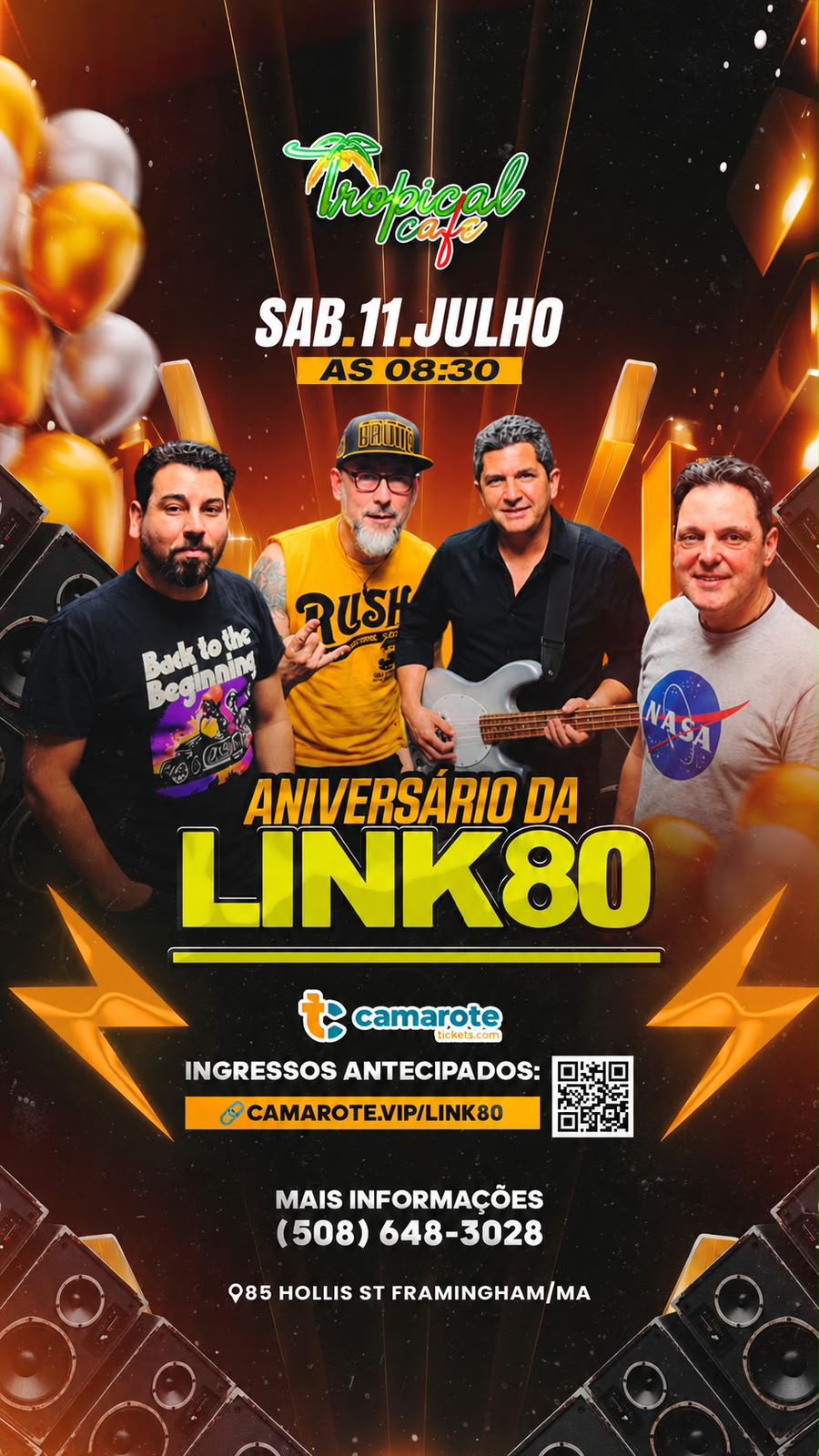 Link80 comemora aniversário da banda com grande show no Tropical Café, em Framingham
