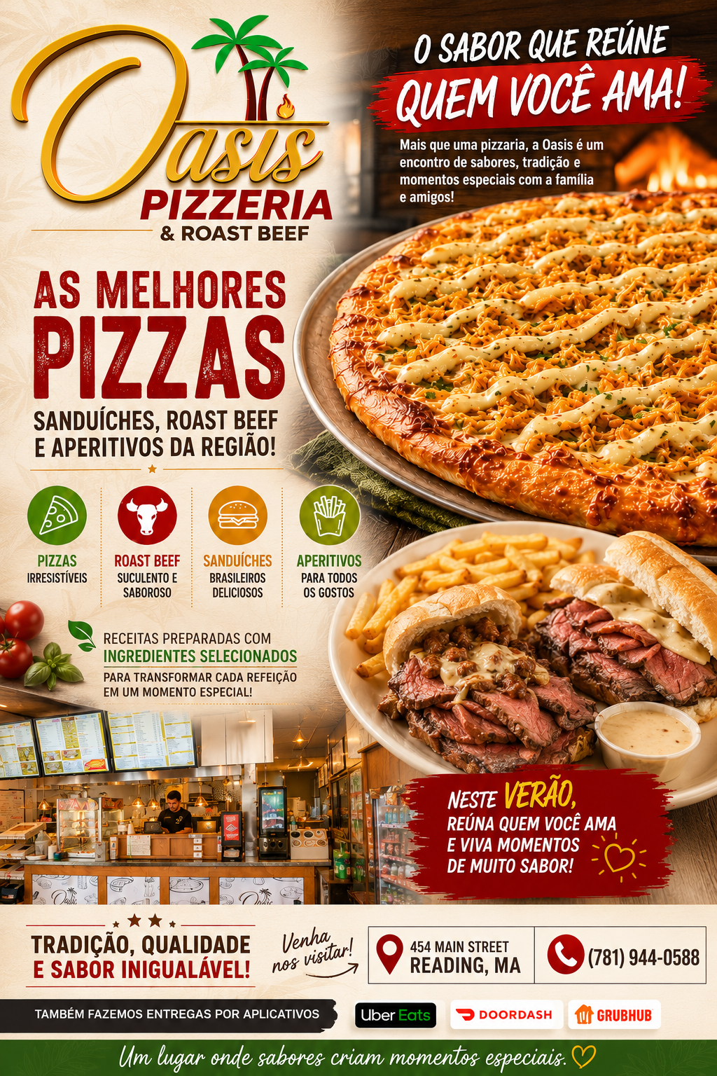Oasis Pizzeria & Roast Beef: tradição, sabor e qualidade em cada refeição