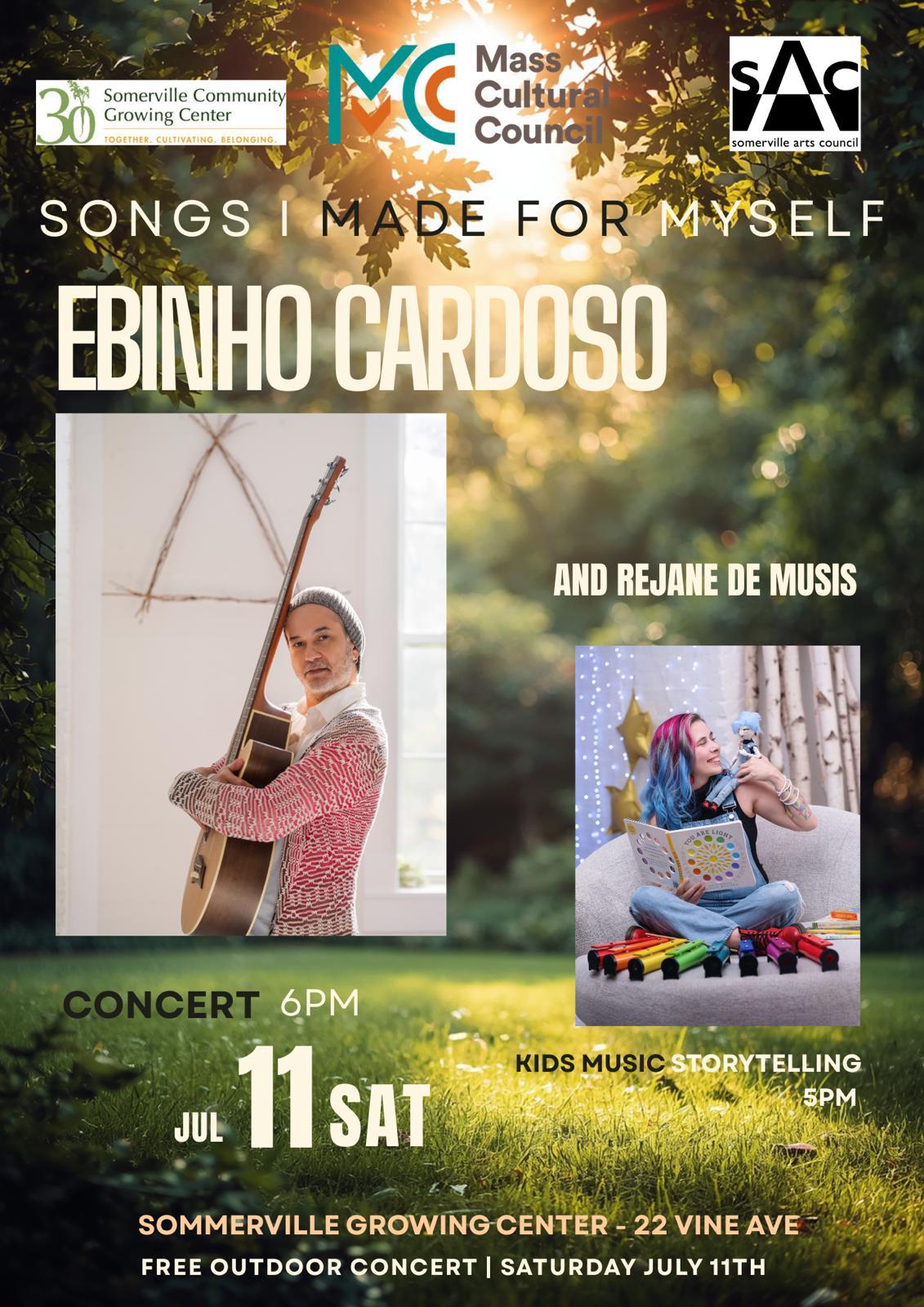 Growing Center de Somerville promove tarde cultural gratuita com oficina infantil e show de Ebinho Cardoso