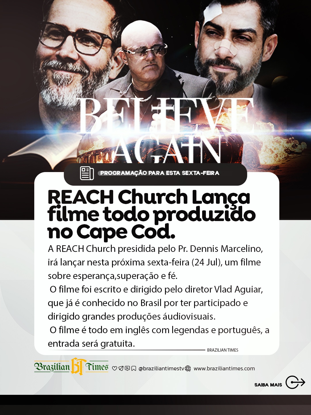 Hyannis será palco da estreia de “Believe Again”, filme produzido inteiramente em Cape Cod