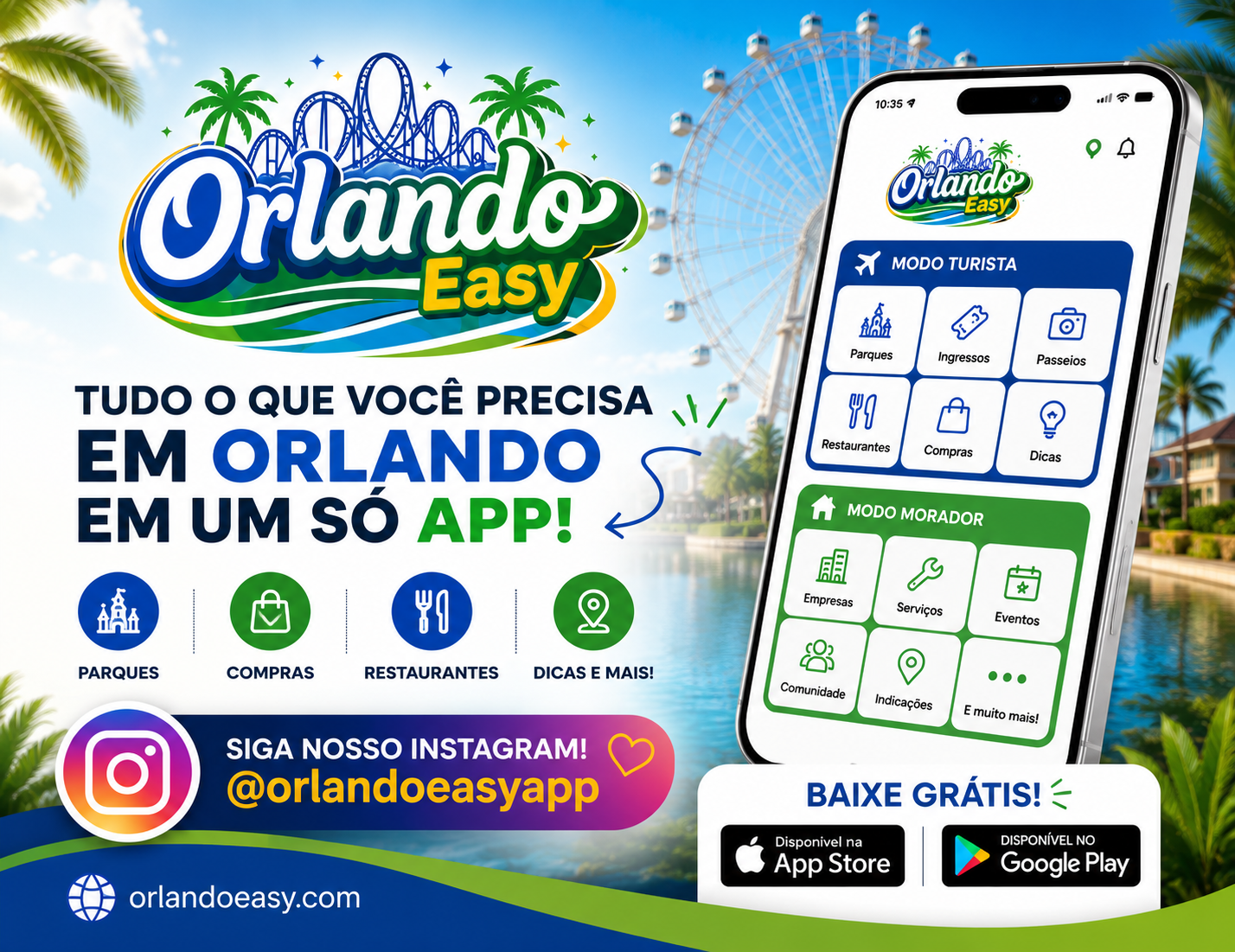 Orlando Easy reúne turismo, serviços e Inteligência Artificial em aplicativo voltado à comunidade brasileira na Flórida