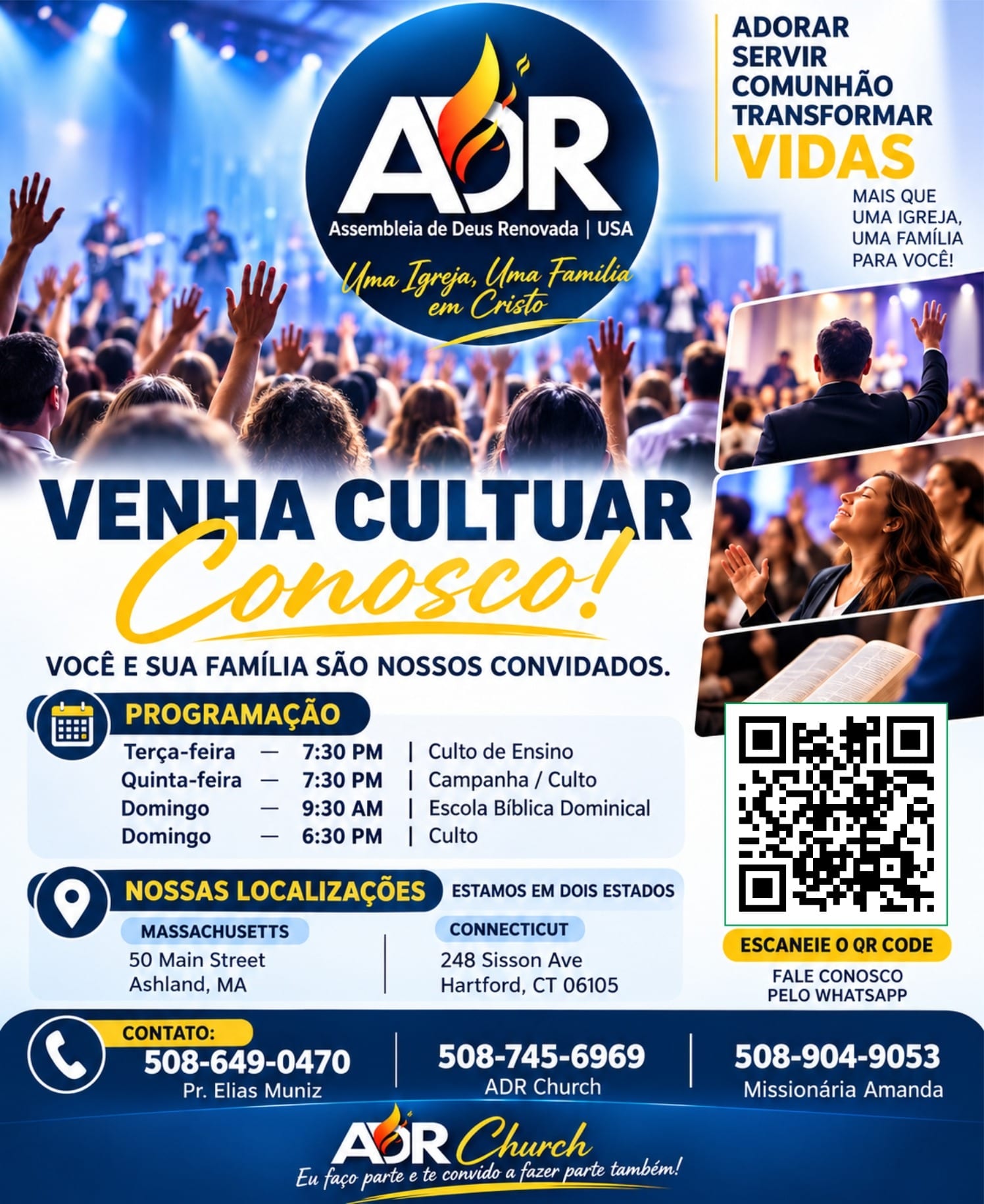 ADR Church cresce na Nova Inglaterra e reforça missão de fé, comunhão e transformação de vidas